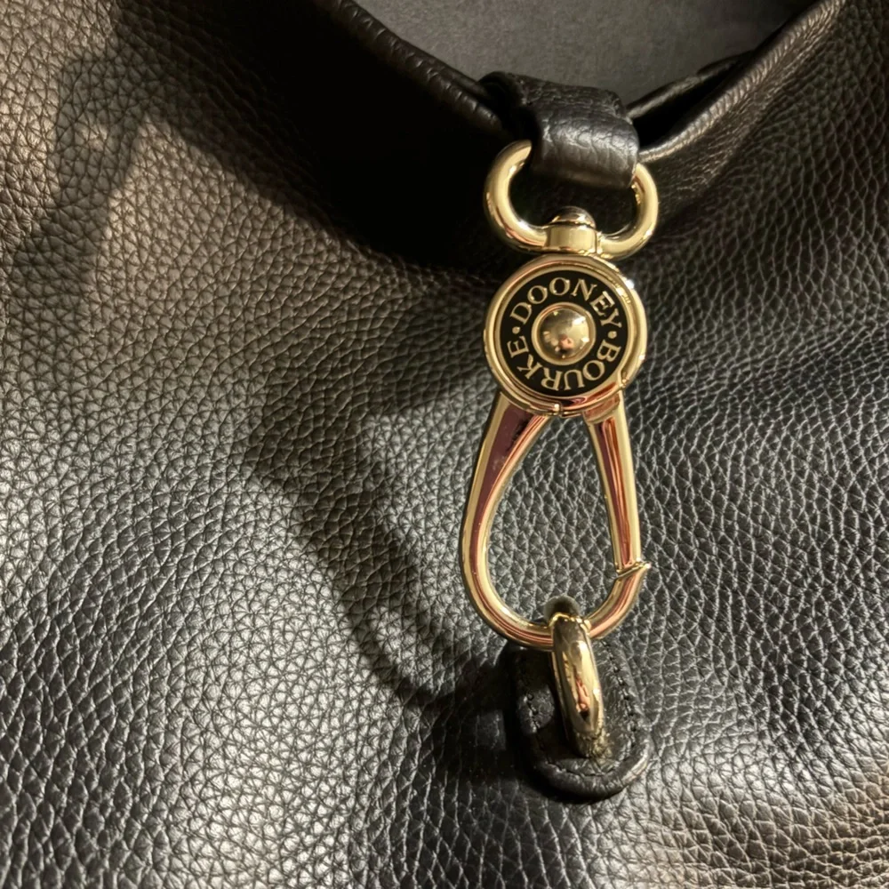 Dooney & Bourke Black Pebbled Leather Hobo with Gold Hardware - Picture 4 of 9